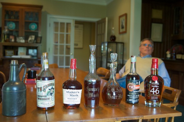 Bill Samuels Jr.'s private whiskey collection, including whiskey from the old T.W. Samuels Distillery. Samuels retired in 2011 .