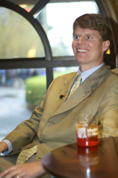 Rob Samuels at the Keeneland Race Track in Lexington, Ky., on the day of his father's retirement. He became the CEO of Maker's Mark. 