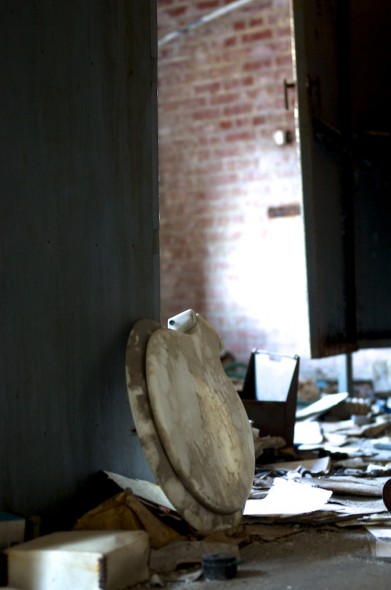 After other distilleries took all the parts they needed from Old Taylor, locals nabbed what they wanted. Apparently, nobody wanted this old toilet seat. 