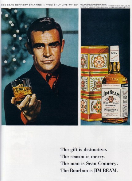 During his James Bond days, Sean Connery appeared in several Jim Beam ads in the 1960s.