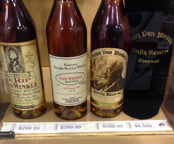 The Van Winkle line in a New Jersey liquor store. Photo courtesy of Michael Soo.