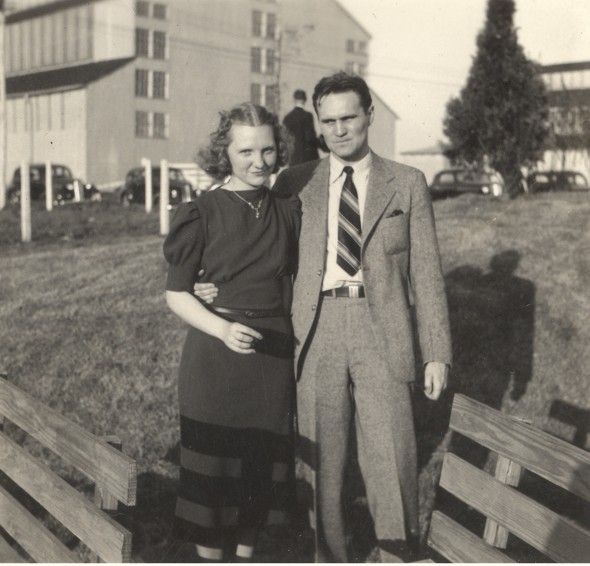 Marjorie Samuels (left) with her husband Bill Samuels Sr. She joins her husband in the Bourbon Hall of Fame.
