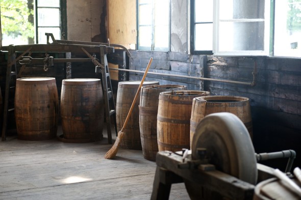 The remodeled cooperage room at Stitzel-Weller looks pretty the same as it did before. 