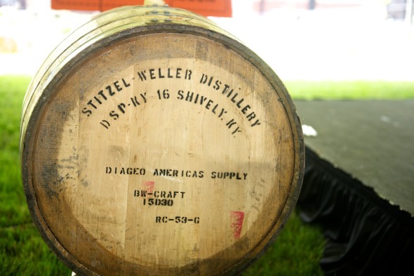 The first barrel filled at Stitzel-Weller since 1992.