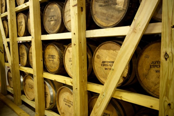 Some of the Jefferson's experimental series are aged indoors. 