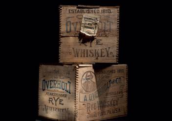 Old Overholt cases. Photo provided by Christie's.