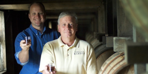 This photo was taken in 2010. Ken PIerce, right, announced his retirement today. He replaced Greg Davis as 1792's master distiller, who's now the Maker's Mark master distiller. 
