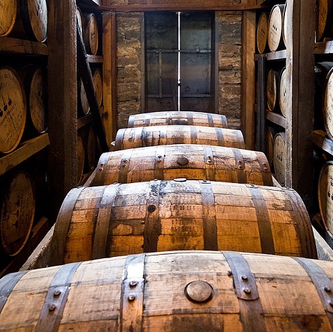 Rickhouse filled barrels Kentucky