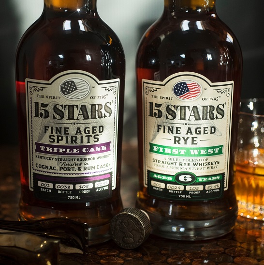 15 Stars First West Rye Triple Cask Missouri Bourbon lifestyle shot