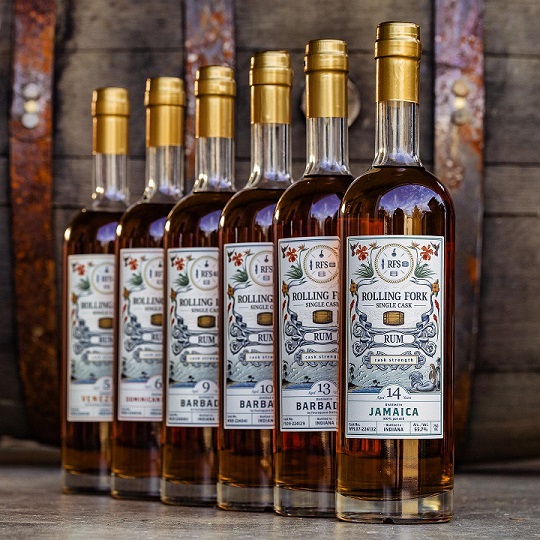 Rolling Fork Rum bottles