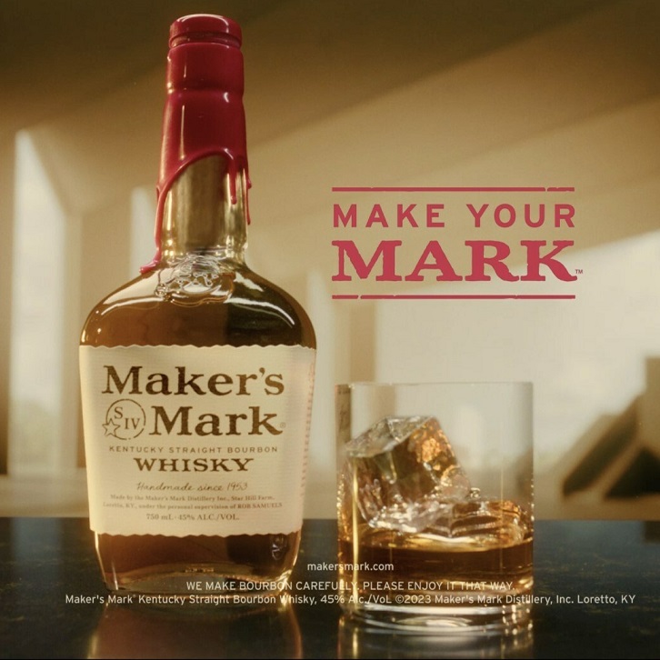 Maker's Mark Make Your Mark campaign logo and bottle