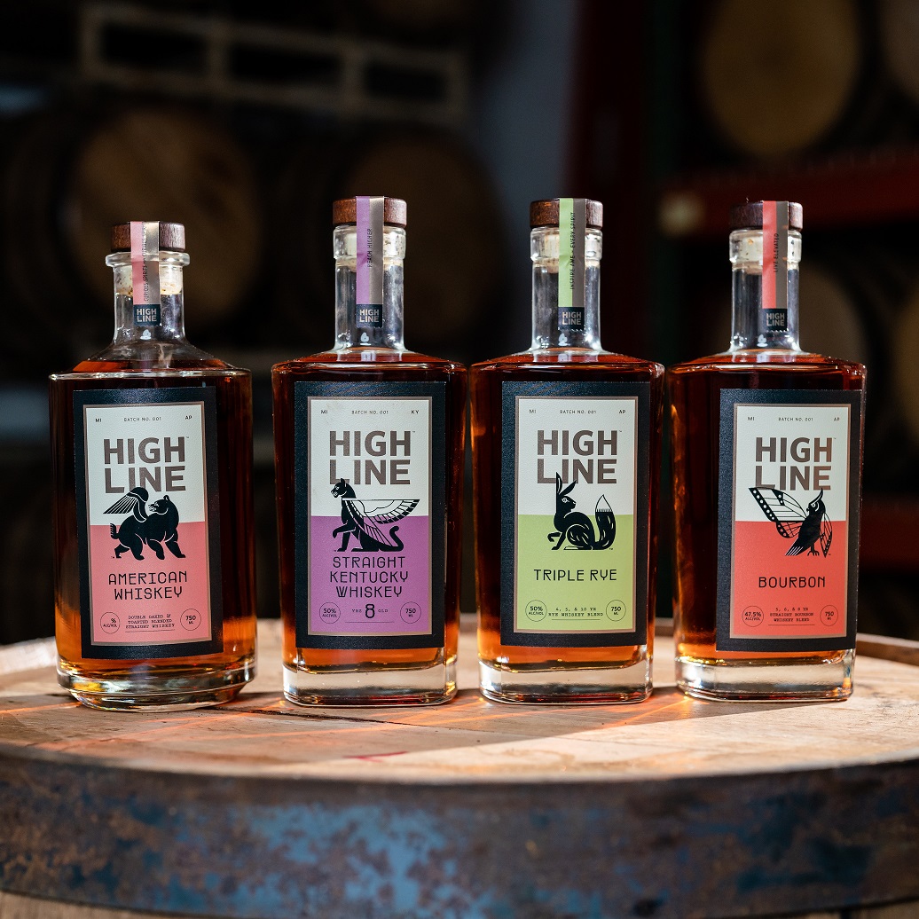 Highline Spirits products four bottles