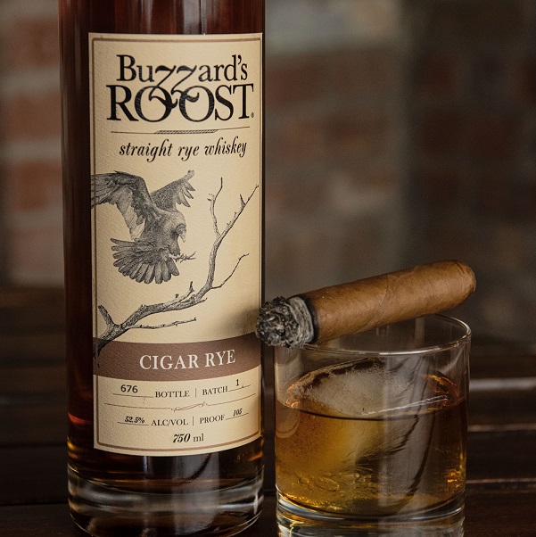 Buzzard's Roost Cigar Rye w lit cigar