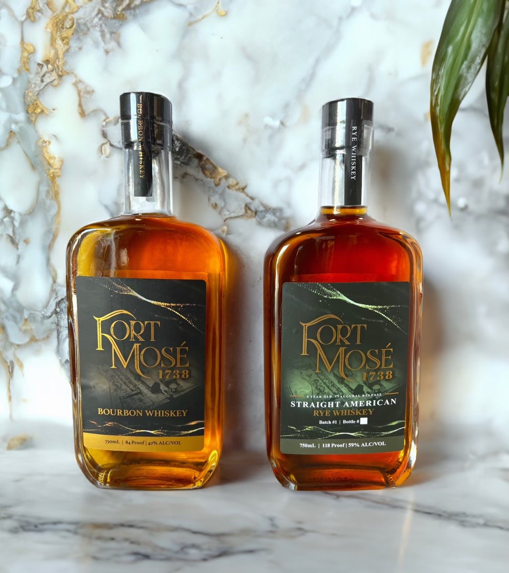 Fort Mose 1783 Rye Whiskey bottles