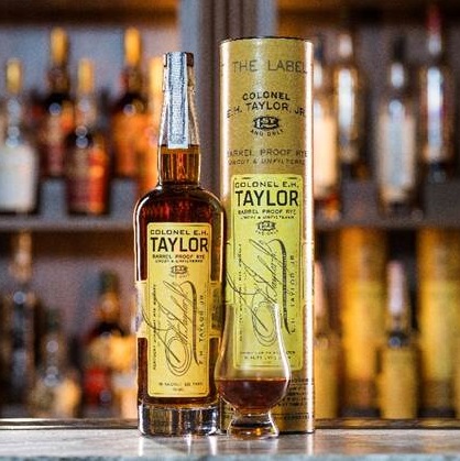 Col. E.H. Taylor Jr. Barrel Proof Rye bottle and cylinder
