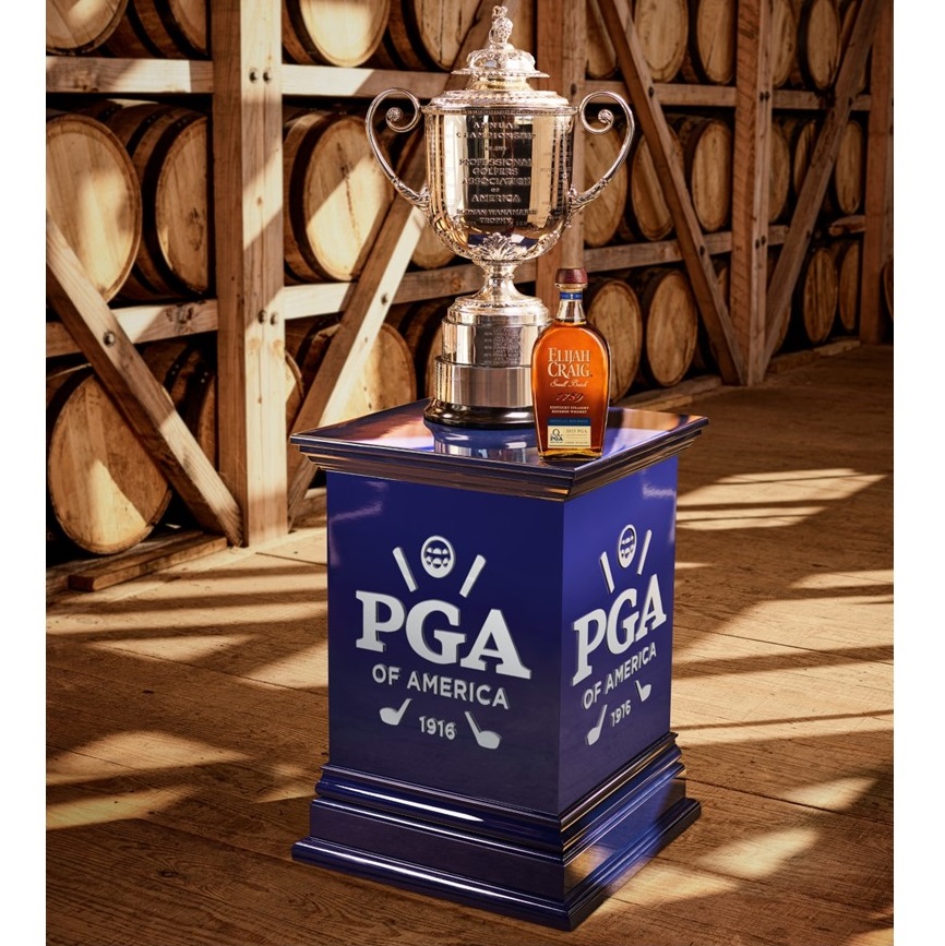 Elijah Craig PGA Trophy with bottle SQUARE