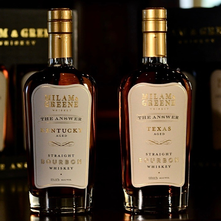 Milam and Greene Whiskies The Answer bottles