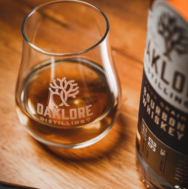 Oaklore Distilling Co bottle and pour