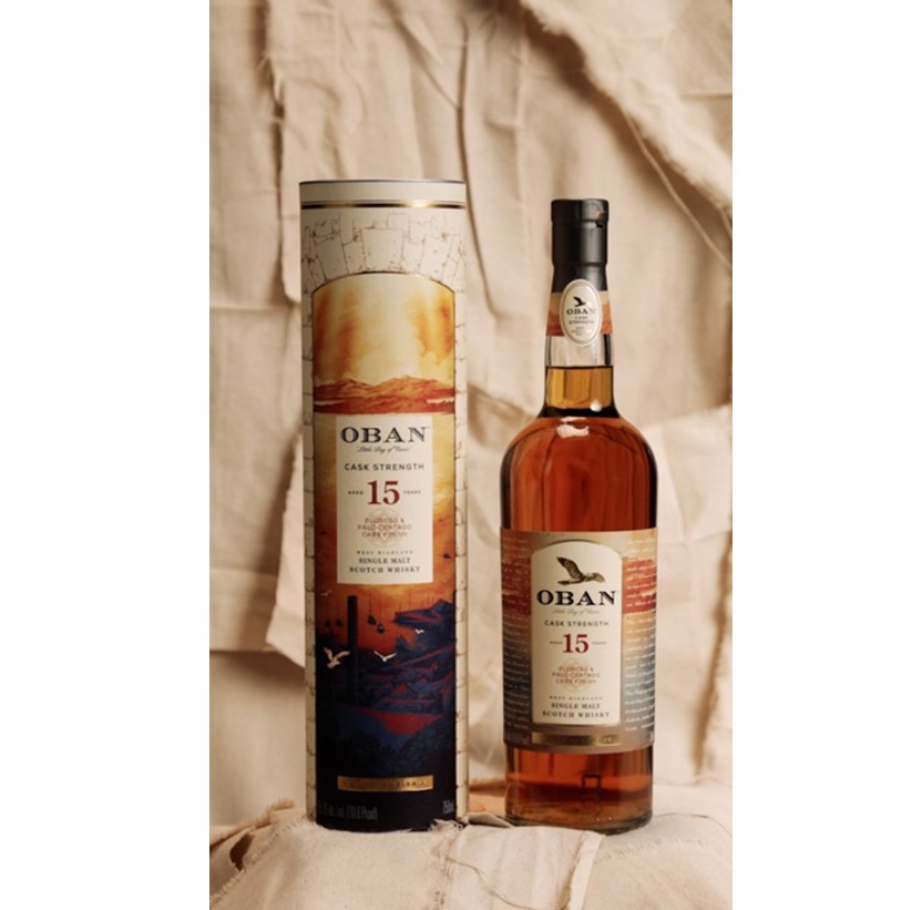 Oban Cask Strength 15 Year Sherry Finish bottle and tube