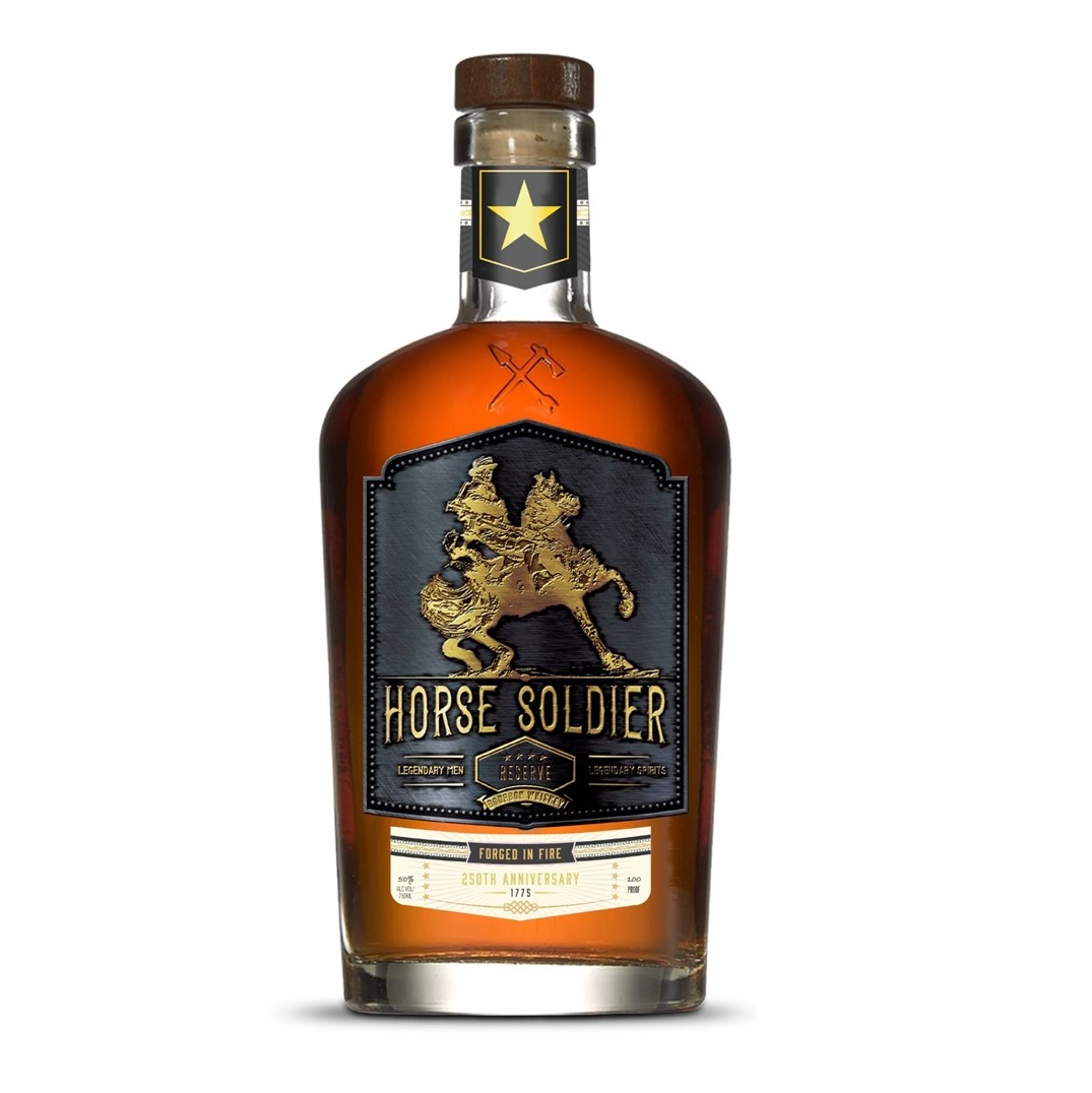 Horse Soldier Army 250 Years bottle SQUARE