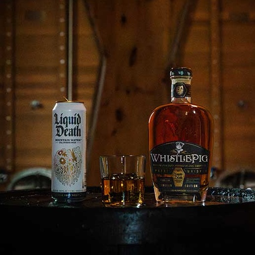 Whistlepig Gravestock Wheat Whiskeybottle can and pour