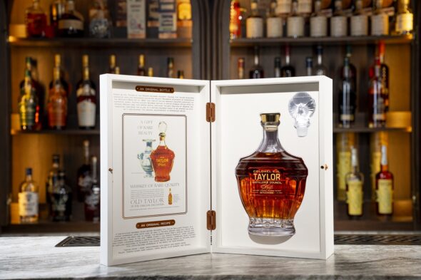 Colonel E.H. Taylor, Jr. Distiller’s Council BOTTLE + OPEN BOX ON BAR