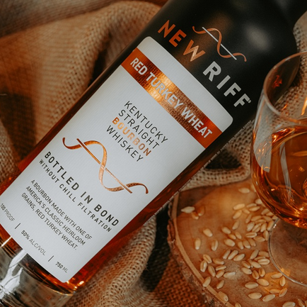 New Riff Revives Red Turkey Wheat Bourbon bottle and glass