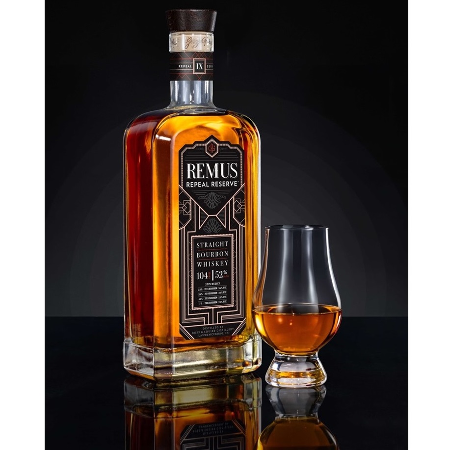 Remus Repeal Reserve IX bottle and glass SQUARE