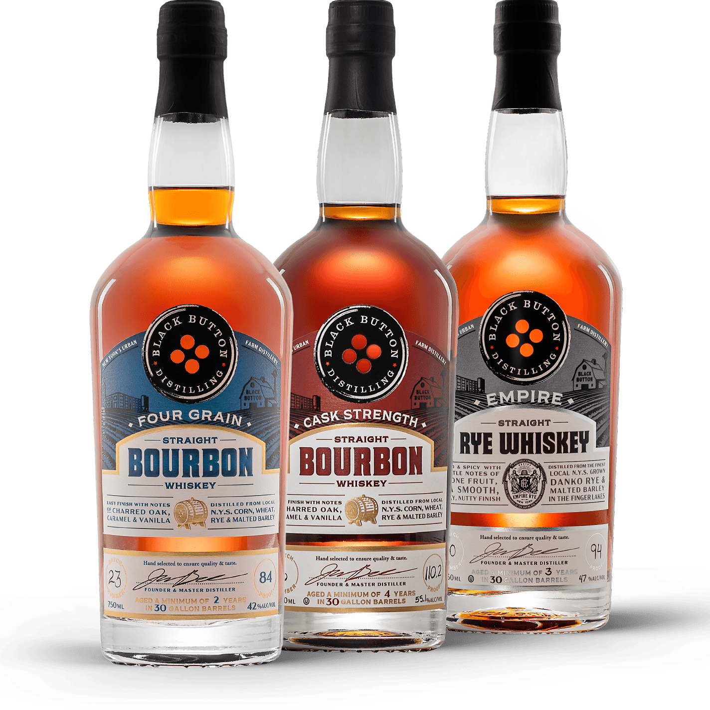 Black Button Distilling bottles