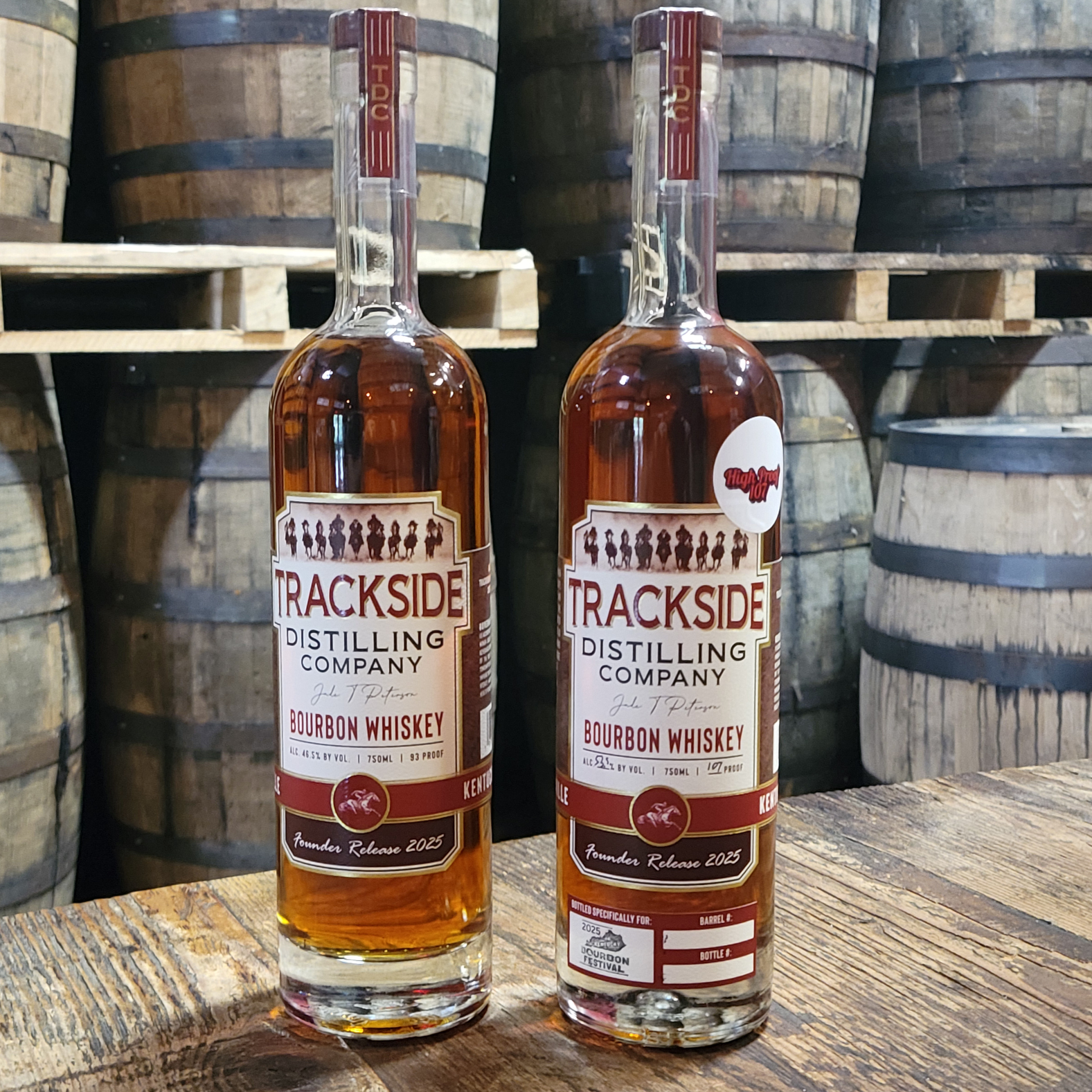 Trackside Distilling high proof Founder Release 2025 bottle