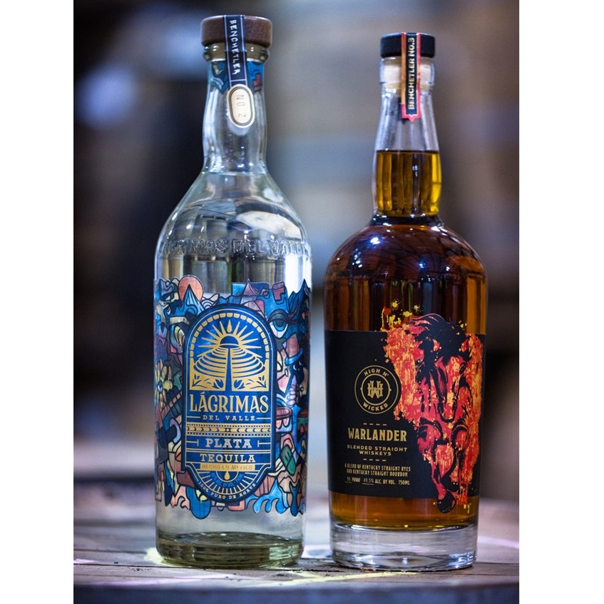 Altamar Brands Highlander Whiskey Lagrimas Tequila bottles