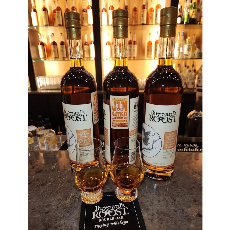 Jim Gaffigan Buzzard's Roost Single Barrel bottles SQUARE