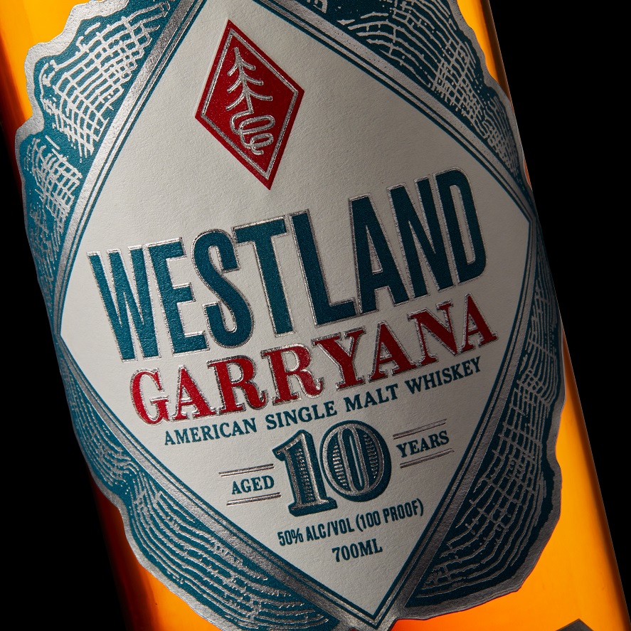 Westland Whiskey Garryana label on bottle