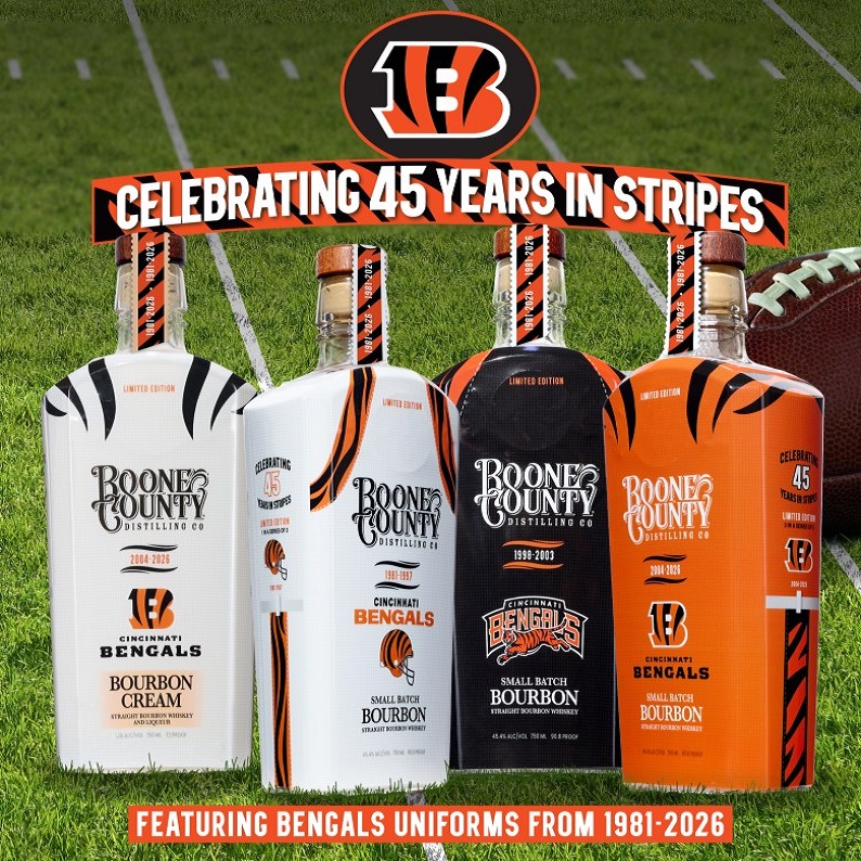 Boone County Distilling Company Bengals bottles