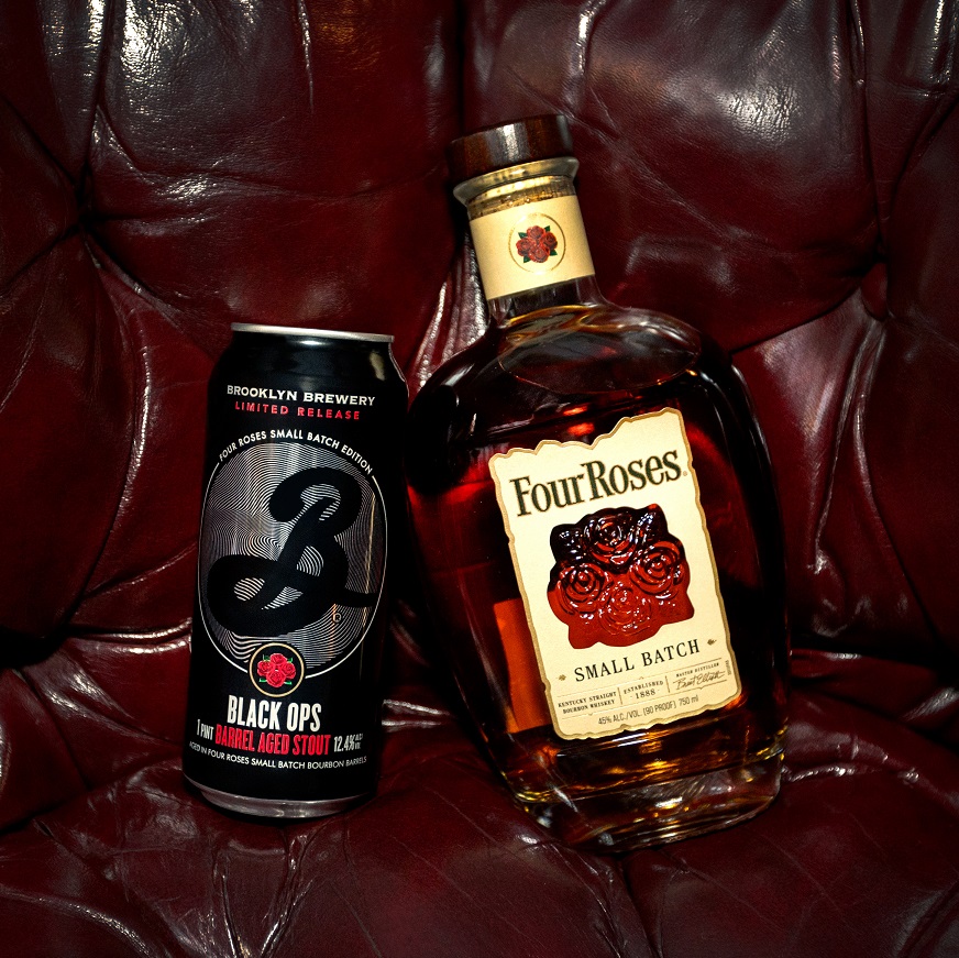Brooklyn Brewery Four Roses Black Opscan with bottle 2025