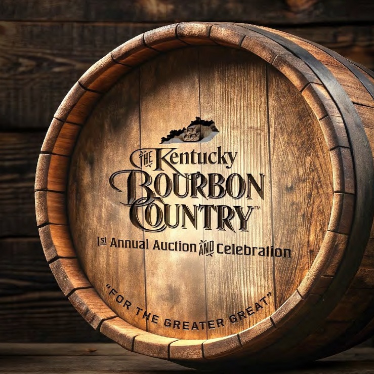 Kentucky Bourbon Country Auction and Celebration logo barrel