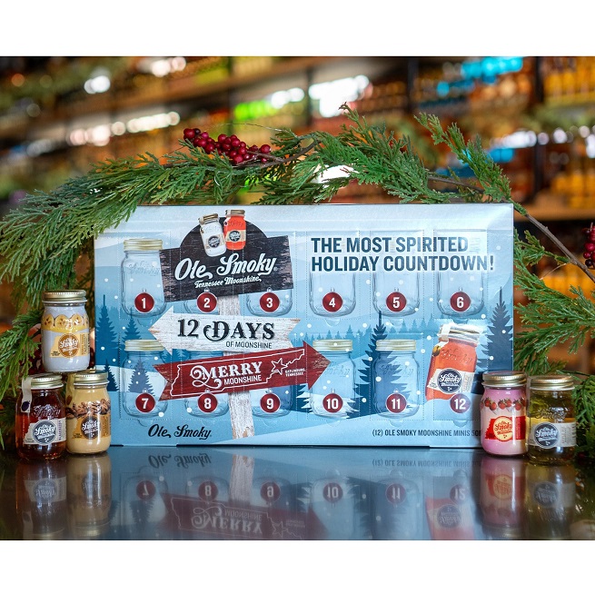 Ole Smoky Distillery 12 Days of Moonshine Minis Advent Calendar Holiday Pack SQUARE