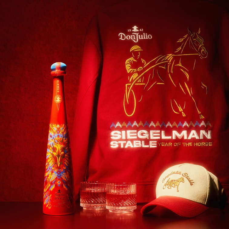 Tequila Don Julio Siegelman Stable bottle with pours and swag - Year of the Horse