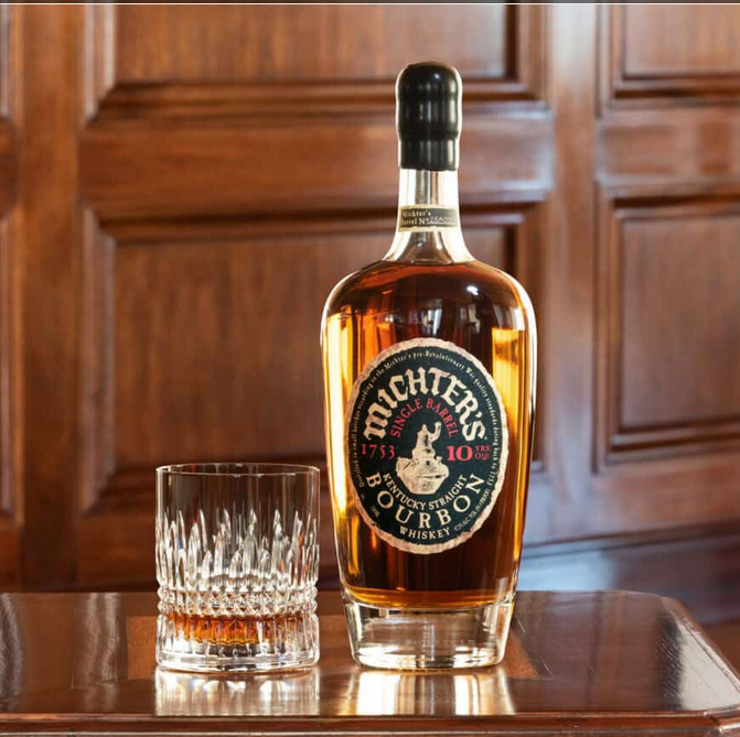 Michter’s 10 Year Straight Bourbon bottle and pour
