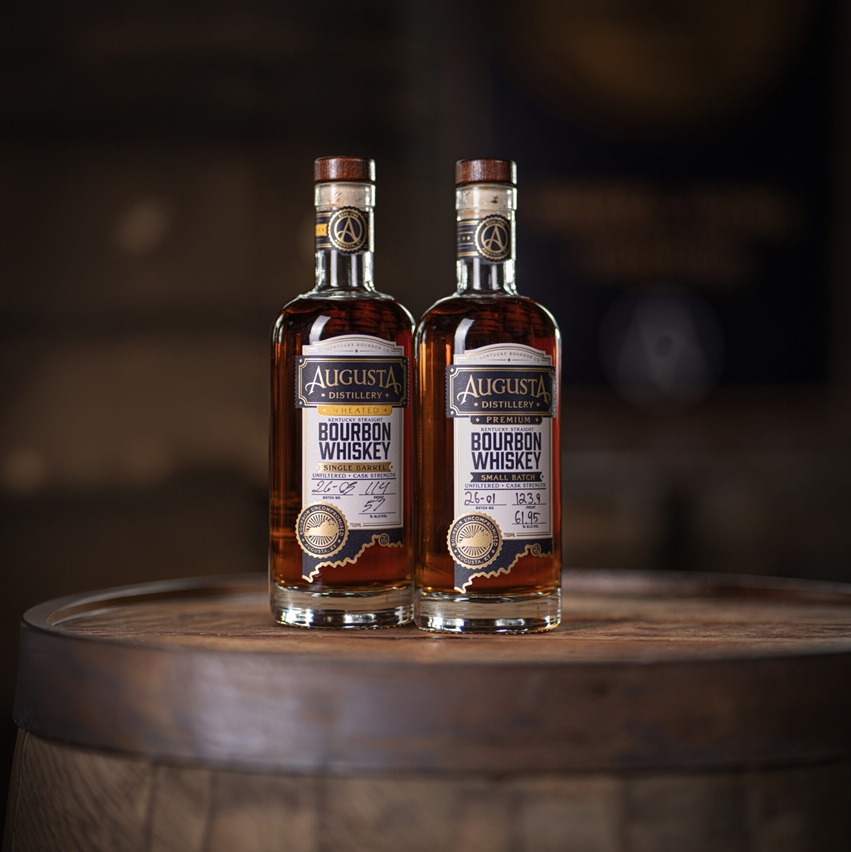 Augusta Distillery Small Batch Wheated Bourbon and Small Batch bottles