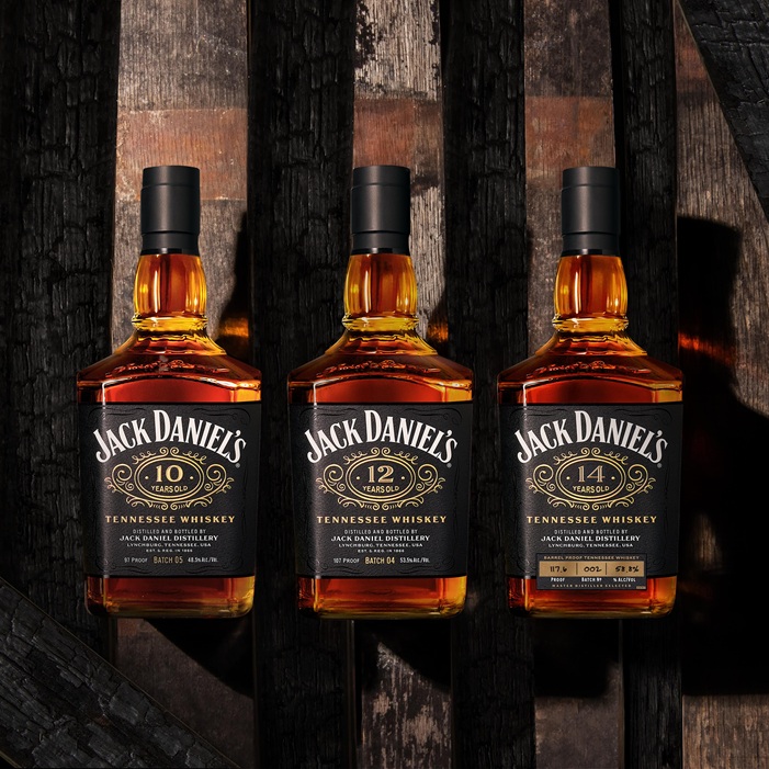 Jack Daniel's Aged Series 10-12-14 bottles