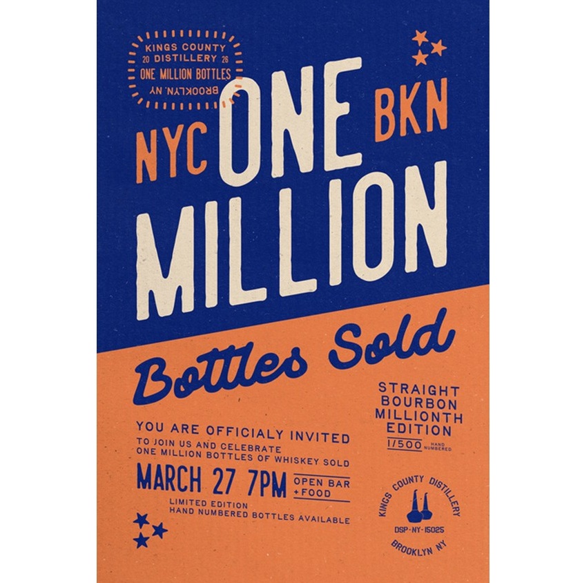 Kings County Distillery One Millionth Bottle Sold poster square