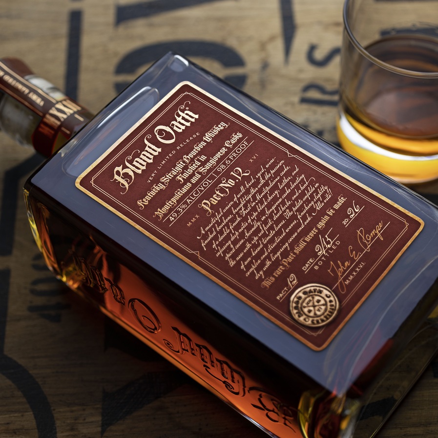 Lux Row Blood Oath Pact 12 bottle with pour