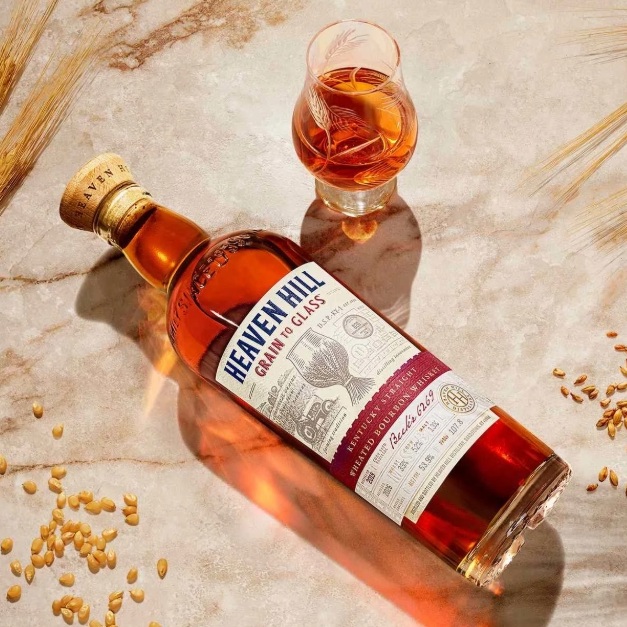 Heaven Hill Grain to Glass 2026 wheat bottle and pour