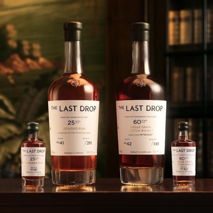 The Last Drop Scotch bottles on table