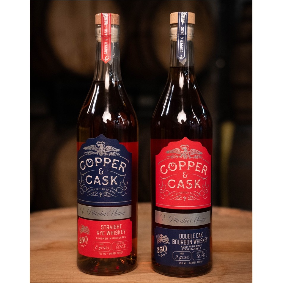 Copper & Cask Wave That Flag and Boston Rum Party bottles