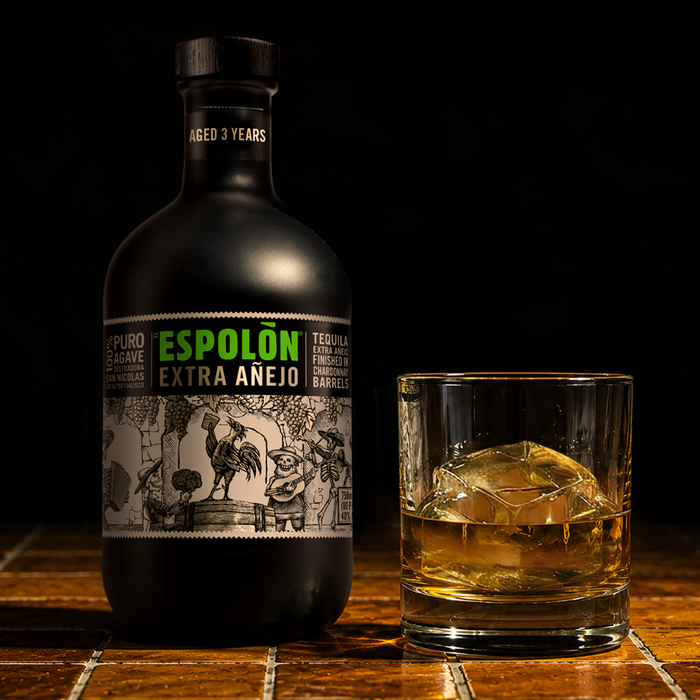 Espolon Tequila Extra Anejo bottle and pour