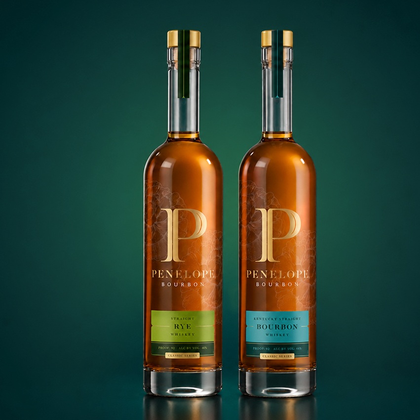 Penelope Classic Series Bourbon_and_Rye bottles