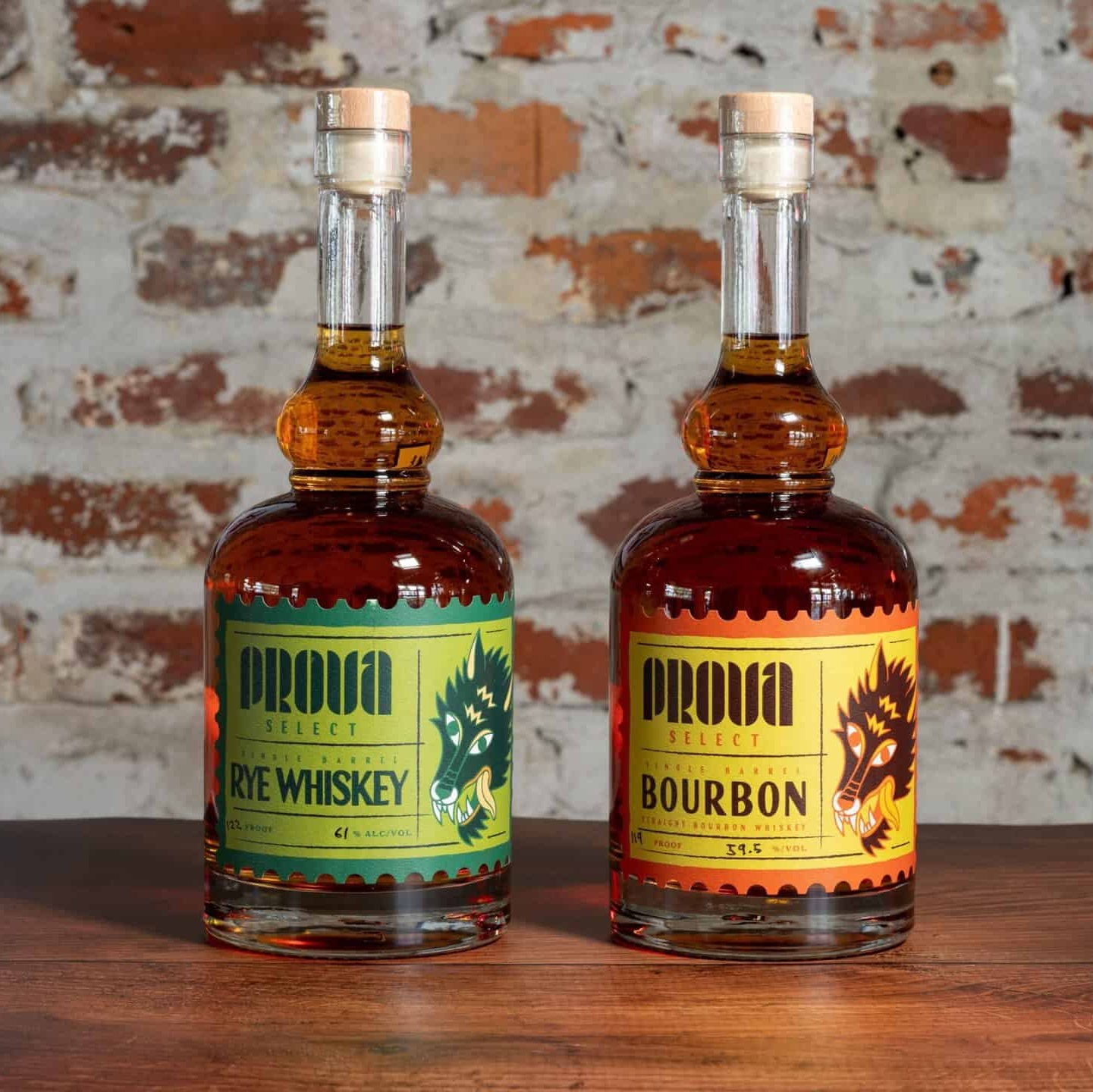 Prova Spirits whiskey bottles