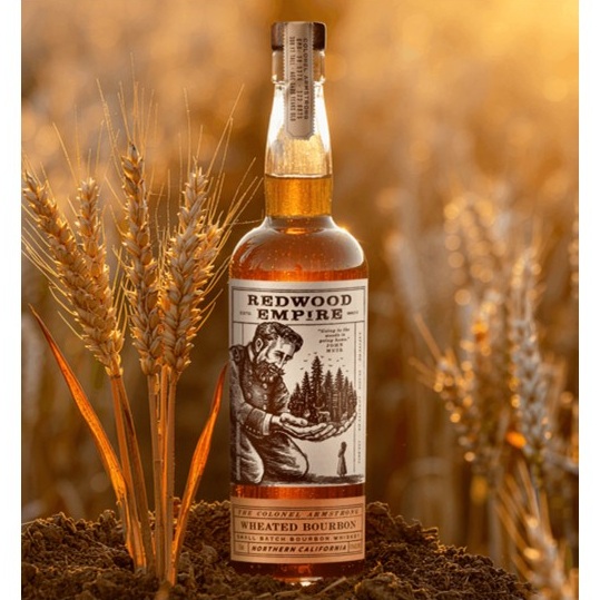 Redwood Empire Colonel Armstrong Wheated Bourbon bottle in field SQUARE
